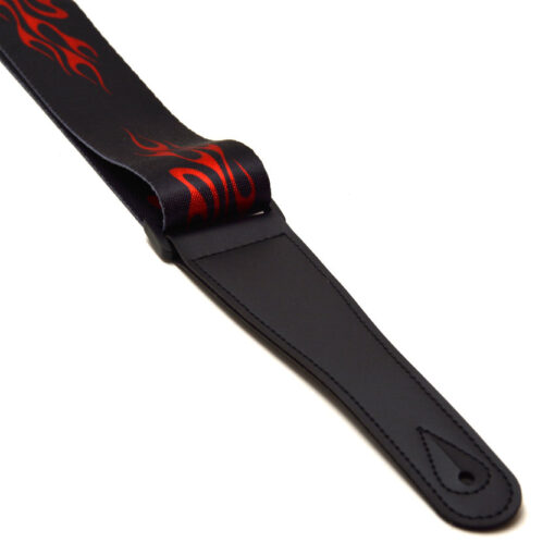 Elagon (RFD) Red Flamed Guitar Strap for Electric, Acoustic and Bass Guitar. Strongly Build and Great Looking Strap. - Image 4